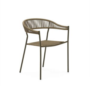Khaki krzesła zestaw 4 szt. z imitacji rattanu Futadera – Kave Home