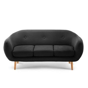 Czarna sofa 3-osobowa Scandi by Stella Cadente Maison