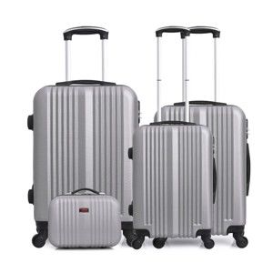 Zestaw 4 walizek na kółkach w kolorze srebra Hero Lipari-C