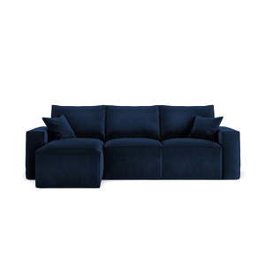 Ciemnoniebieska narożna sofa Cosmopolitan Design Florida, lewostronna