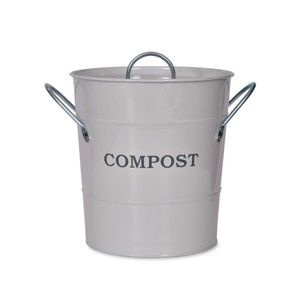 Jasnoszary kompostownik z pokrywką Garden Trading Compost, 3,5 l