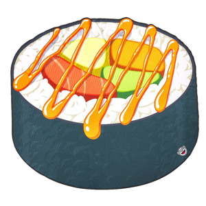 Koc plażowy w kształcie sushi Big Mouth Inc., ⌀ 152 cm