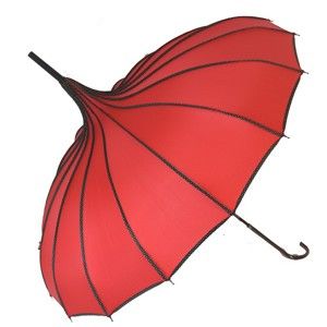 Czerwony parasol Bebeig, ⌀ 90 cm