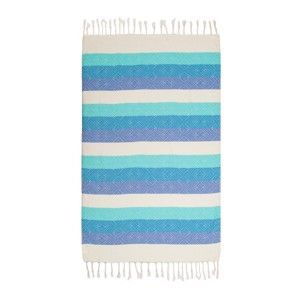 Niebieski ręcznik hammam Begonville Waves, 180x95 cm