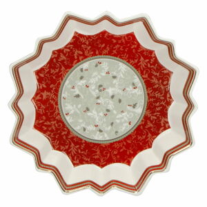 Porcelanowy talerz ze świątecznym motywem Brandani Vassoio Stella Connubio, ⌀ 22 cm