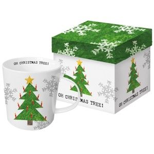 Kubek z porcelany kostnej w ozdobnym opakowaniu PPD Oh Christmas Tree, 350 ml