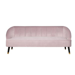 Różowa sofa 3-osobowa z obiciem o wyglądzie aksamitu Monobeli Robert