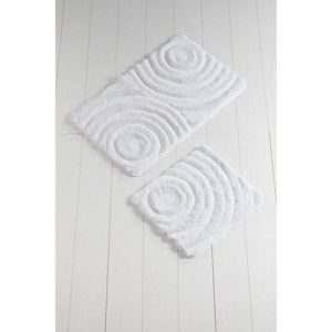 Zestaw 2 białych dywaników łazienkowych Confetti Bathmats Wave White