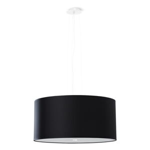 Czarna lampa wisząca z tekstylnym kloszem ø 50 cm Volta – Nice Lamps