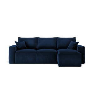 Ciemnoniebieska narożna sofa Cosmopolitan Design Florida, prawostronna