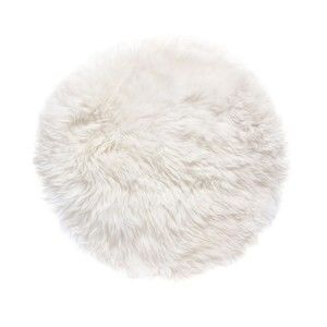 Biały dywan okrągły z owczej skóry Royal Dream Zealand, ⌀ 70 cm