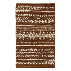 Brązowo-biały bawełniany dywan Webtappeti Ethnic, 55 x 180 cm