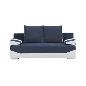 Ciemnoniebiesko-szara 3-osobowa sofa rozkładana ze schowkiem Melart Marcel