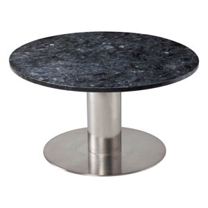 Czarny granitowy stolik z konstrukcją w kolorze srebra RGE Pepo, ⌀ 85 cm