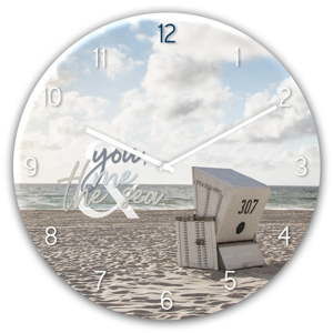 Szklany zegar ścienny Styler The Se, ø 30 cm