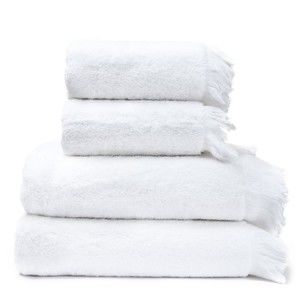 Zestaw 2 białych ręczników bawełnianych i 2 ręczników kąpielowych Casa Di Bassi Bath