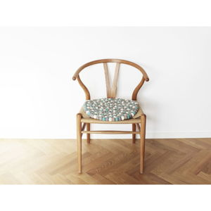 Jasnoniebieska wełniana kulkowa poduszka na krzesło Wooldot Ball Chair Pad, ⌀ 39 cm
