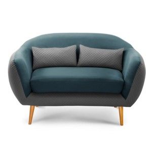Turkusowa sofa 2-osobowa Scandi by Stella Cadente Maison Meteore