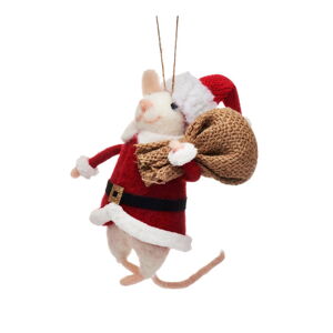 Tekstylna ozdoba świąteczna Santa Mouse – Sass & Belle