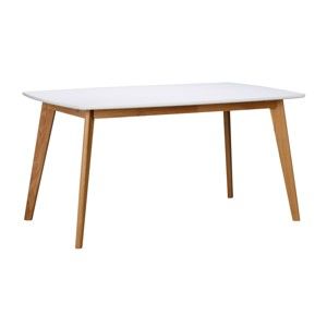 Biały stół z nogami w naturalnym kolorze Folke Griffin, dł. 150 cm