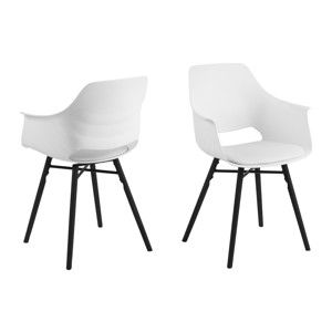 Komplet 2 biało-czarnych krzeseł Actona Ramona