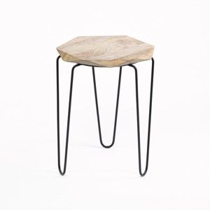 Stolik z blatem z drewna mango Simla Hexa, ⌀ 30 cm