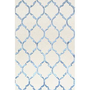 Niebieski dywan tuftowany ręcznie Bakero Chain, 183x122 cm