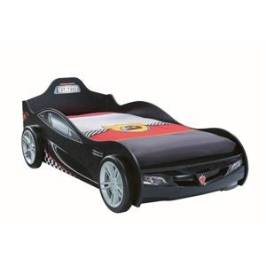 Czarne łóżko dziecięce w kształcie auta Coupe Carbed Black, 90x190 cm