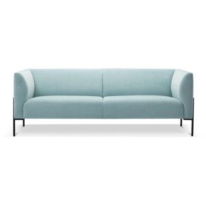 Błękitna sofa 3-osobowa z czarnymi nogami Mossø Palih