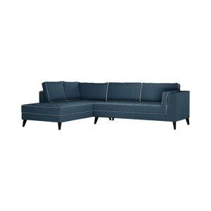 Jasnoniebieska lewostronna sofa z kremowymi detalami Stella Cadente Maison Atalaia
