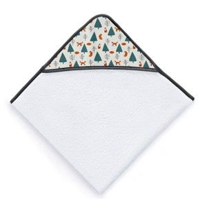 Dziecięcy ręcznik kąpielowy z kapturem Tanuki Fox Pattern, 100x100 cm