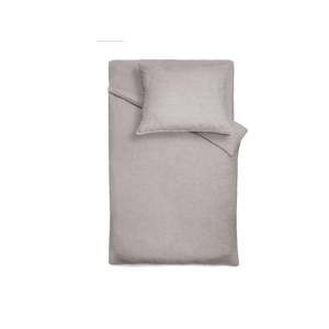 Szarobeżowa lniana narzuta na łóżko z poszewką na poduszkę Maison Carezza Lilly, 150x200 cm