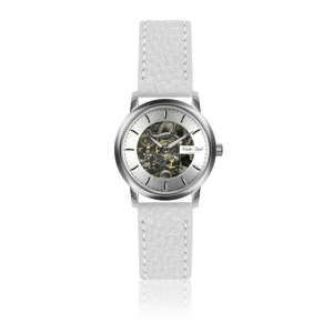 Damski zegarek z białym paskiem ze skóry naturalnej Walter Bach Margo