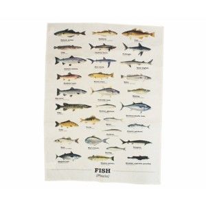 Ścierka bawełniana Gift Republic Multi Fish, 50 x 70 cm
