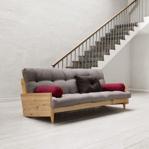 Sofa rozkładana Karup Indie Clear Lacquered/Gris/Light Bordeaux