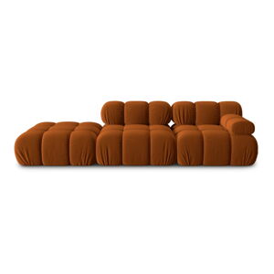 Pomarańczowa aksamitna sofa 282 cm Bellis – Micadoni Home
