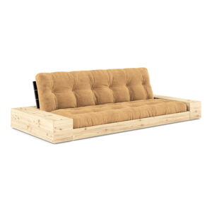 Jasnobrązowa sztruksowa rozkładana sofa 244 cm Base – Karup Design