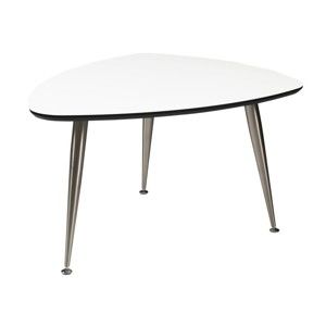 Biały stolik z nogami w srebrnej barwie Folke Strike, 40x70x90 cm