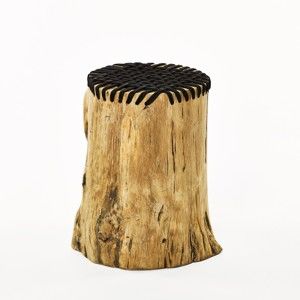 Stołek z drewna tekowego Simla Stump