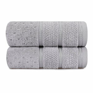 Zestaw 2 szarych bawełnianych ręczników Hobby Arella, 50x90 cm
