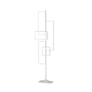 Biała metalowa stojací LED lampa Trio Tucson, výška, 161 cm
