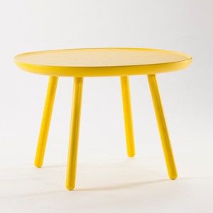 Żółty stolik z litego drewna EMKO Naïve Large