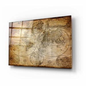Szklany obraz Insigne World Map, 110x70 cm