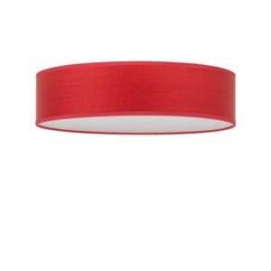 Czerwona lampa sufitowa z abażurem z naturalnego forniru Bulb Attack Ocho, ⌀ 40 cm