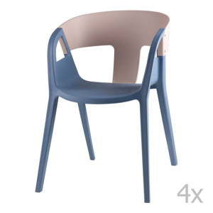 Zestaw 4 niebiesko-szarych krzeseł do jadalni sømcasa Willa