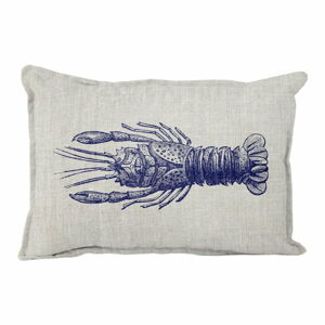 Poduszka z domieszką lnu Linen Couture Lobster, 50x35 cm