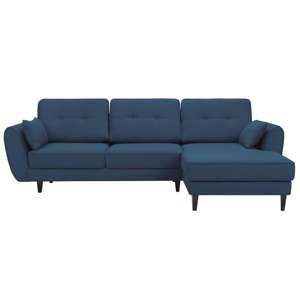 Niebieska 3-osobowa sofa HARPER MAISON Laila, prawy róg