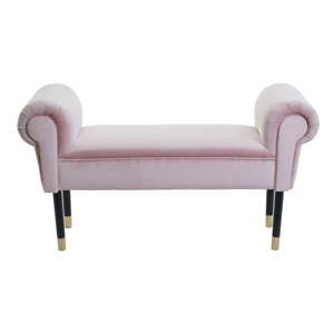 Różowa ławka z detalami w złotym kolorze JohnsonStyle Courtney Mil