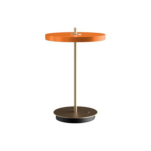 Pomarańczowa lampa stołowa LED ze ściemniaczem z metalowym kloszem (wysokość 31 cm) Asteria Move – UMAGE