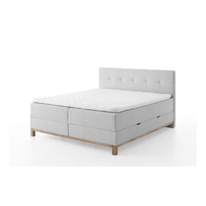 Jasnoszare łóżko boxspring z możliwością przechowywania 180x200 cm Catania - Meise Möbel